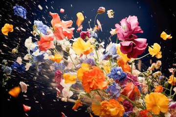 Fototapeta na wymiar Time-lapse of flowers blooming in fast motion.