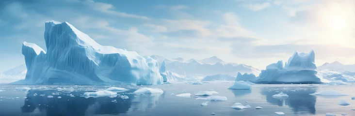 Foto op Aluminium  Panoramic of Icebergs floating in the ocean. © Tida