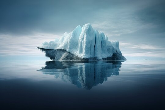 Concept of environmental danger and global warming using an iceberg. Generative AI