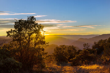 Mountains in sunset