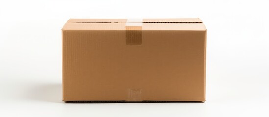 White background with a cardboard box