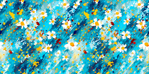 seamless background  with abstract flowers, abstract painting