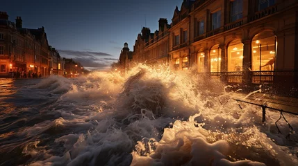 Foto op Aluminium A flooded city street or the aftermath of the flood © FantasyDreamArt