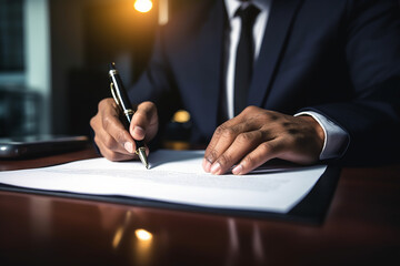 Businessman signing a contract generated with AI