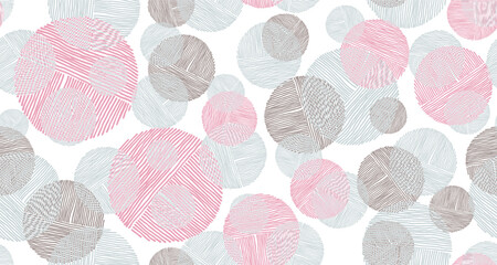 Scribble circle shapes of lines seamless pattern graphic design