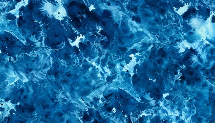 Poster Abstract Watercolor indigo blue splash on paper texture © CreativeStock