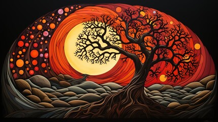 A vibrant and hopeful depiction of a sustainable future, where humans and nature live in harmony