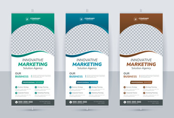 Modern creative business rollup banner design template / High eye caching rollup pullup banner design vector © graphicamplify
