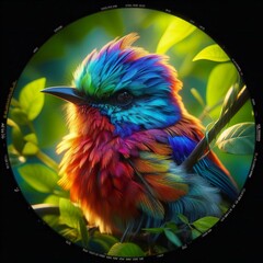 Fototapeta premium Generative AI Colorful Bird