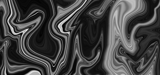 Acrylic pour black and gray gradient color liquid marble abstract surfaces design. Creative swirled or curve of oil paint for marble texture abstract vector design.