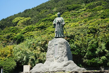 Statue of Shintaro Nakaoka at Cape Muroto in Kochi, Japan - 日本 高知 室戸岬...