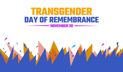 transgender day of remembrance background design with colorful shapes and typography. poster design