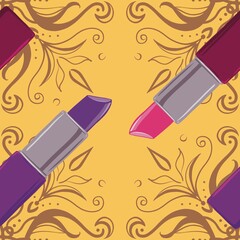 Repeating ornament pattern lipsticks