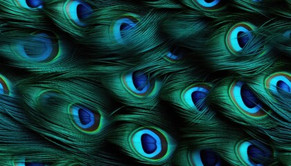 Obraz premium peacock feather seamless background 