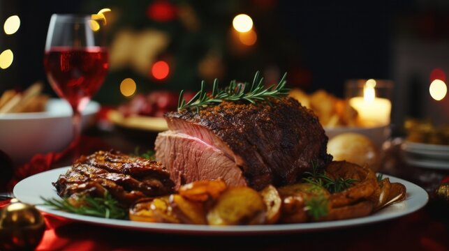  Beef Roast: AI-Generated Christmas Dinner Image