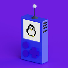 This is 3D Illustration of little game console.