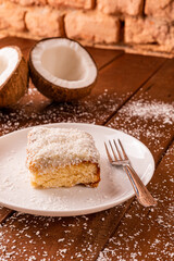 Fototapeta na wymiar Bolo de coco - Coconut cake