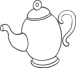 Coffee pot Graphic hand-drawn illustration, vector.