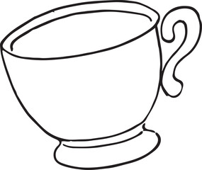 World Tea Day tea cup hand drawn sketch vector illustration