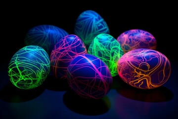 neon easter eggs. Generative AI
