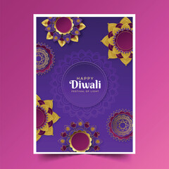 gradient greeting cards collection diwali festival celebration design vector illustration