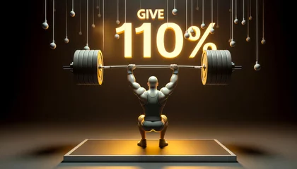 Foto op Plexiglas Weightlifters Dedication: Pushing Beyond Limits with a 110% Barbell © Bartek