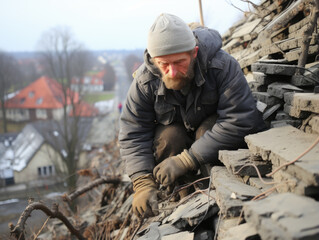 Taking care of the house roof.