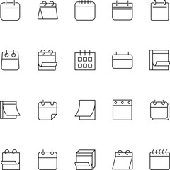 Calendar Vector Line Icons Set. Vector Illustration for web sites, apps, design, banners and other purposes