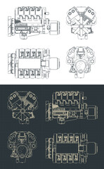 Turbo diesel engine blueprints