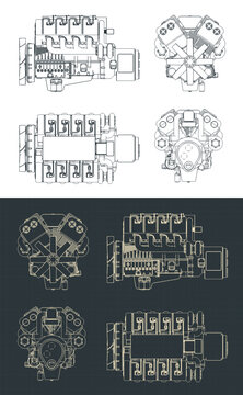 Turbo diesel engine blueprints