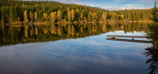 Waldviertellpanorama Herbstabend am Schlesingerteich