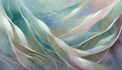 the wind in the willows abstract impressionism smooth wavy segments made of gossamer silk intricate details 8k harmonious waves vibrant pastel color gradient in the style of layered translucency