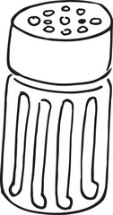 Hand draw of salt shaker. Vector illustration.