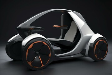 Innovative car design with foldable steering and rotating seat. Generative AI