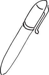 Ink pen, Simple line drawing of hand holding a pen, illustration, vector