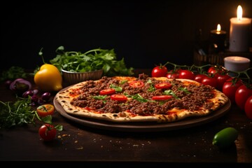 Pizza with minced meat