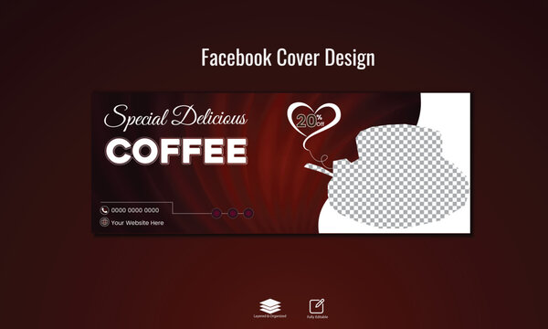 Restaurant food coffee sale offer social media post facebook cover page timeline web ad banner template design