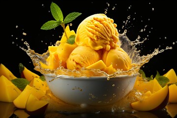 Mango ice-cream
