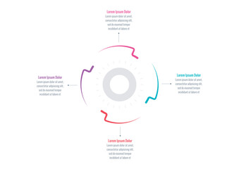 Fototapeta premium circular infographic template. business, annual plan, magazine, magazine information template. four options infographic template