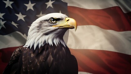 Eagle Emblem: Symbolizing American Heroism. Generative ai