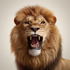 Portrait of a majestic lion face