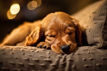 adorable resting pup. Generative AI