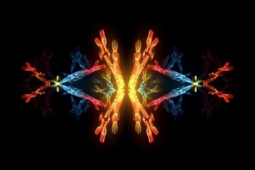 Illuminated xx chromosomes with telomeres. Generative AI