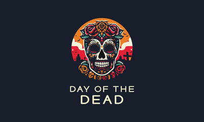 Day of the dead vector, logo, icon, illustration design