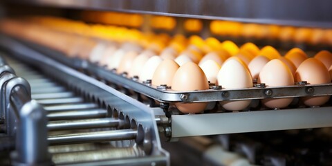 Automated Egg Processing in Modern Factory. Generative ai