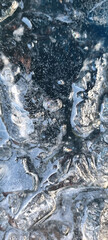 Ice structure. Blue cold winter mood for background. Selective focus
