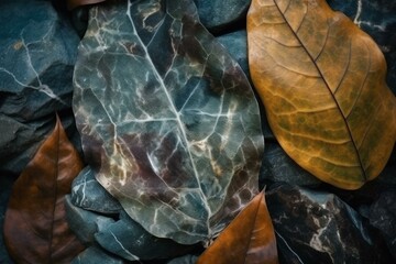 Fototapeta na wymiar Abstract quartzite nature leaves wallpaper background. Generative AI
