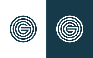 go letter logo design icon - obrazy, fototapety, plakaty