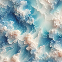 Obraz premium Generative AI crafted masterpiece showcasing ethereal waves and dreamlike clouds, encapsulating nature's beauty with a digital twist.