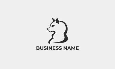 dog shape logo design vector template